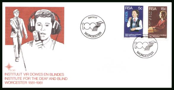 Deaf and Blind<br/>on an official unaddressed First Day Cover
<br/>Cover number:3.30