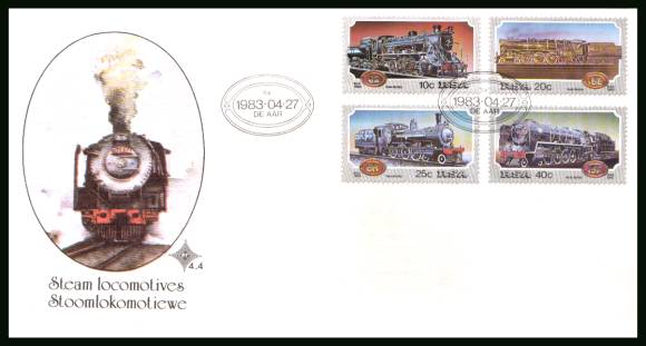 Steam Railway Locomotives - Trains<br/>on an official unaddressed First Day Cover
<br/>Cover number:4.4
