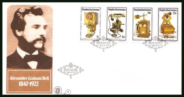 History of the Telephone - 1st Series<br/>on an official unaddressed First Day Cover