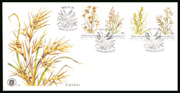Indigenous Grasses - 1st Series<br/>on an official unaddressed First Day Cover