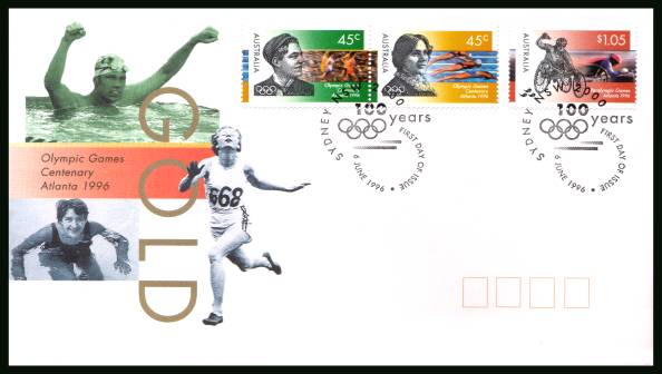 Centennial Olympic Games - Atlanta<br/>on an official unaddressed First Day Cover