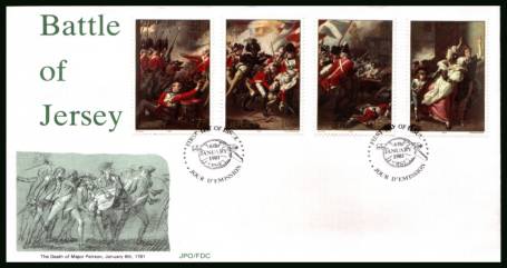 Bicentenary of Battle of Jersey<br/>on an official unaddressed illustrated First Day Cover