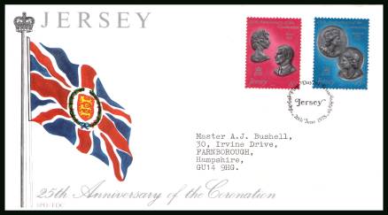 25th Anniversary of Coronation<br/>on an official unaddressed illustrated First Day Cover