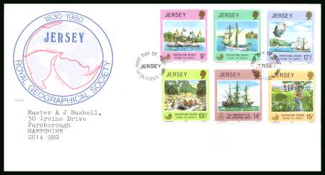 Operation Drake & Royal Geographical Society<br/>on an official neatly typed addressed illustrated First Day Cover 
