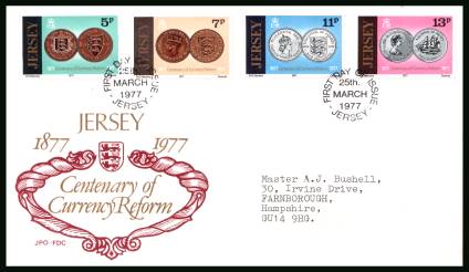 Centenary of Currency Reform<br/>on an official neatly typed addressed illustrated First Day Cover 
