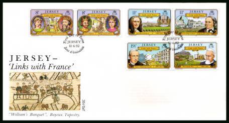 Links with France
<br/>on an official unaddressed illustrated First Day Cover 

