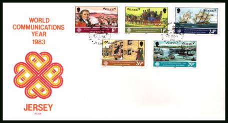 World Communications Year<br/>on an official unaddressed illustrated First Day Cover 

