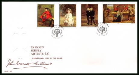 Jersey Artists - 3rd Series<br/>on an official unaddressed illustrated First Day Cover 

