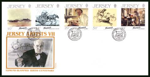 Jersey Artists - Edmund Blampied <br/>on an official unaddressed illustrated First Day Cover 


