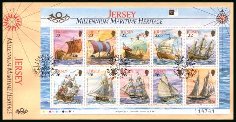 Maritime Heritage - Stamp Show 2000 minisheet<br/>on an official unaddressed illustrated First Day Cover 

