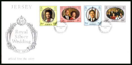 Royal Silver Wedding<br/>on a BEHHAM ''Silk'' unaddressed illustrated First Day Cover 

