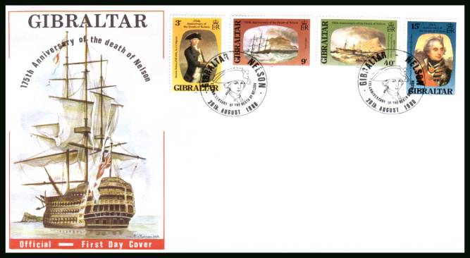 175th Death Anniversary of Nelson - Paintings<br>on an official unaddressed First Day Cover