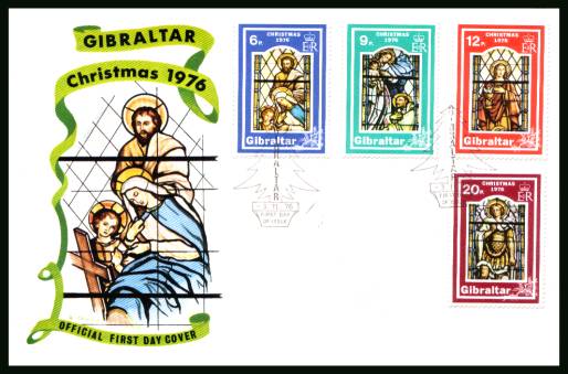 Christmas - Stained Glass Windows<br>on an official unaddressed First Day Cover