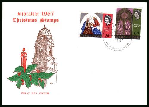 Christmas<br>on an official unaddressed First Day Cover