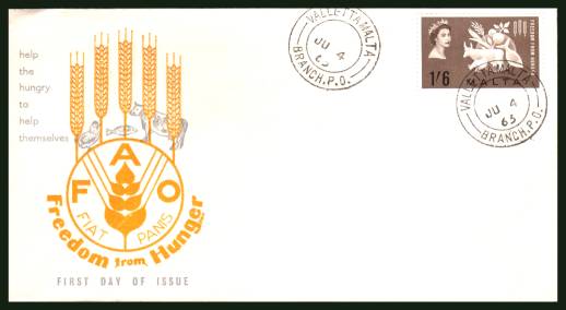 Freedom From Hunger<br/>on an unaddressed illustrated  First Day Cover
