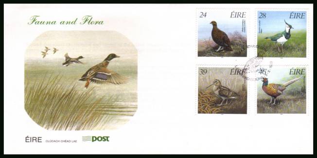 Game Birds set of four<br/>on an unaddressed official First Day Cover 

