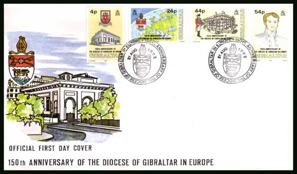 Anglican Diocese of Gibraltar<br/>on an official unaddressed illustrated First Day Cover