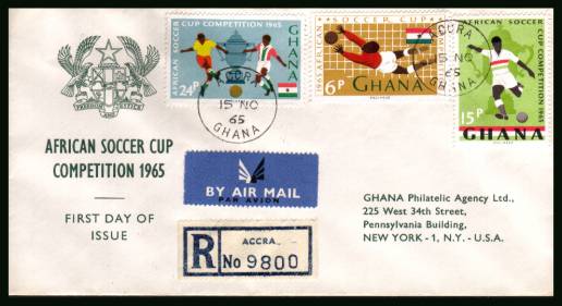 African Soccer Cup - Football <br/>on an official printed addressed illustrated First Day Cover