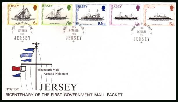 Government Mail Packet Service
<br/>on an official unaddressed illustrated First Day Cover 

