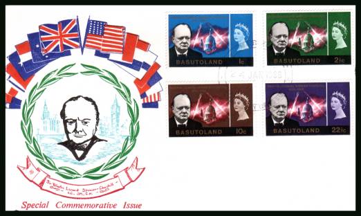 Churchill Commemoration<br/>on a CONNOISSEUR  unaddressed First Day Cover.