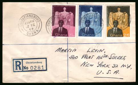 150th Birth Anniversary of Abraham Lincoln

<br/>on a plain hand addressed REGISTERED First Day Cover.