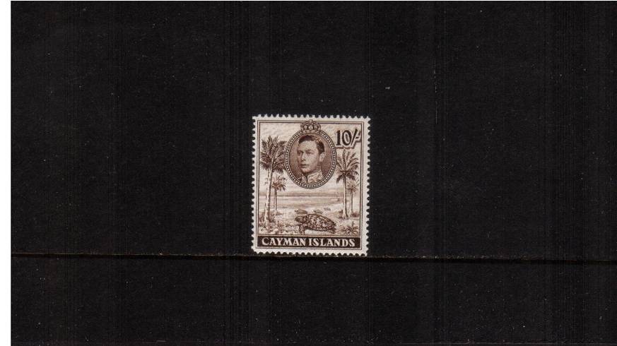 
10/- Chocolate definitive odd value - perforation 14<br/>
A fine lightly mounted mint single. SG Cat 30.00



<br><b>QAQ</b>