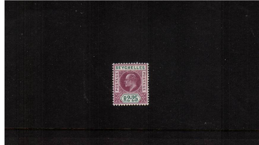 2R25 Purple and Green - Watermark Multiple Crown CA<br/>
A lovely bright and fresh single with a tiny trace of a hinge mark. Superb!