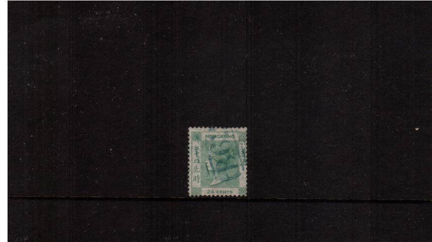 24c Green - No Watermark<br/>
A fine light used single. SG Cat 120
<br/><b>HK22</b>