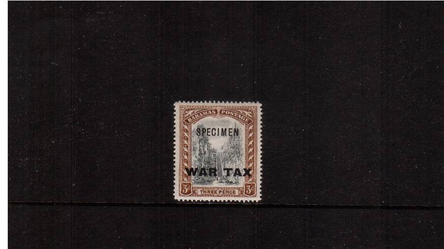 3d Black and Brown overprinted ''WAR TAX''.<br/>
A superb unmounted mint single.<br/>Very rare to find this stamp UNMOUNTED!
<br/><b>QDQ</b>