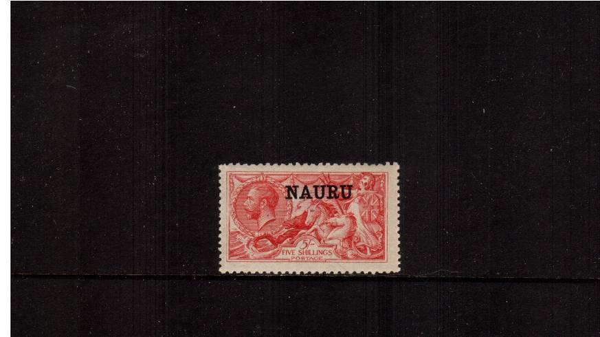 5/- Bright Carmine - De La Rue Printing<br/>
A fine very lightly mounted mint single
<br/><b>AMCD</b>