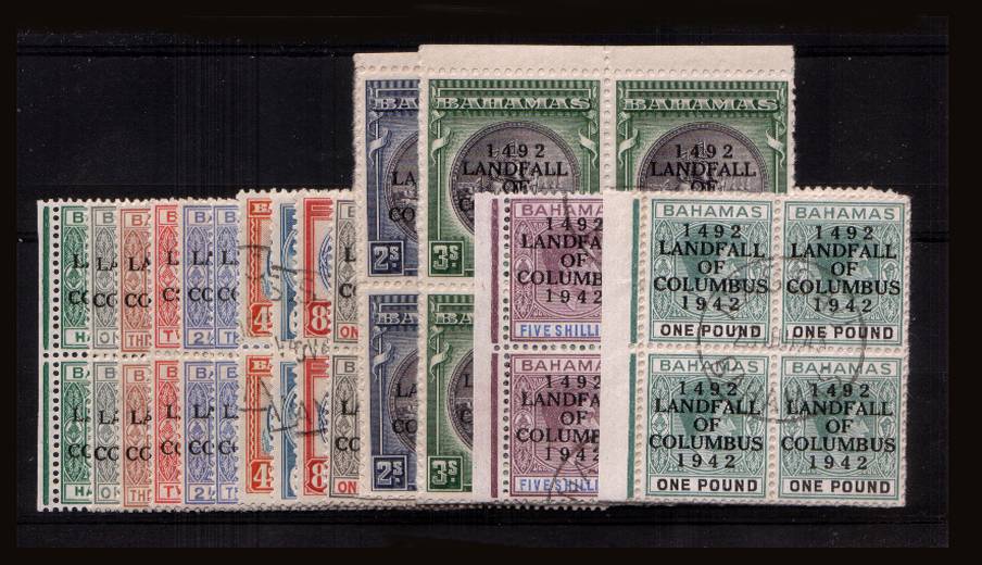 The ''LANDING OF COLUMBUS'' set of fourteen in superb fine used blocks of four with many being marginal.
<br><b>QLQ</b>