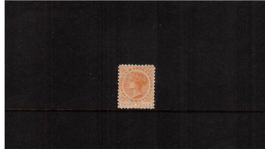 3d Dull Orange-Yellow - Watermark NZ Star (7mm) - Perforation 11<br/>
A fine very, very lightly mounted mint single.



<br/><b>QSQ</b>