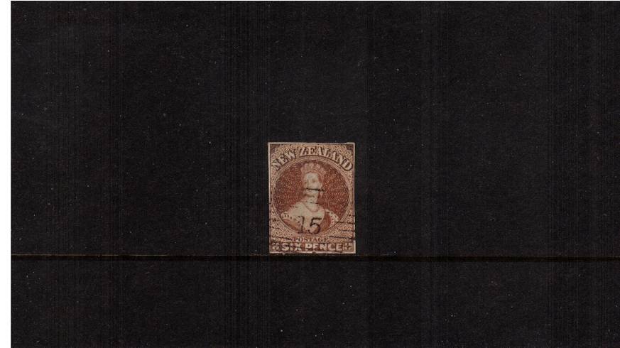 6d Chestnut - No Watermark<br/>
A lovely fine used four margined single. SG Cat 600

<br/><b>QSQ</b>