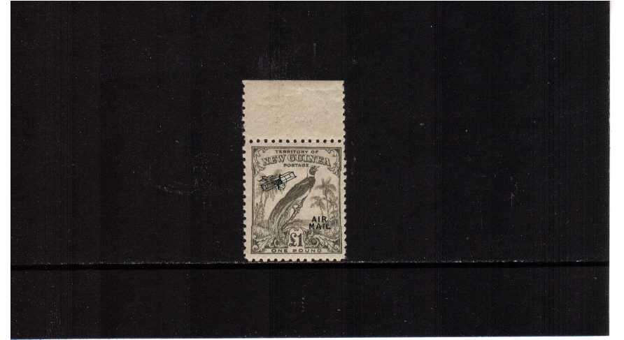 1 Olive-Grey top marginal single superb unmounted mint