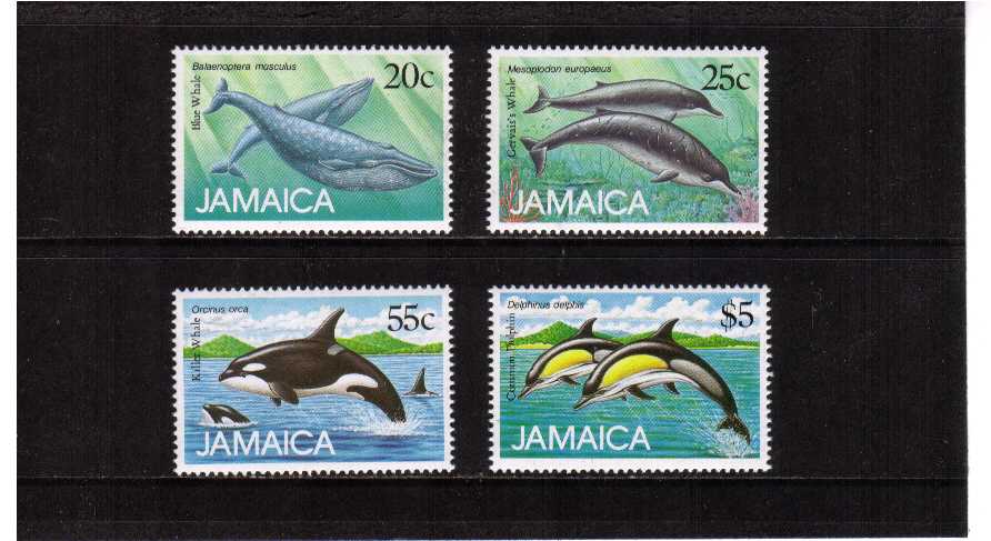 Dolphins and Whales, Marine Mammals set of four superb unmounted mint
