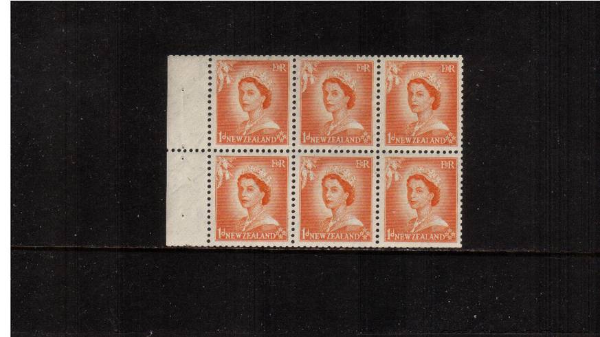 1d Orange booklet pane of six superb unmounted mint.