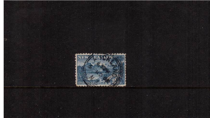 2d Blue<br/>
from the No Watermark Pictorials Set - Perforation 11<br/>
A superb fine used single cancelled with an AUCKLAND CDS but with a tiny thin.<br/>
<br/><b>QSQ</b>