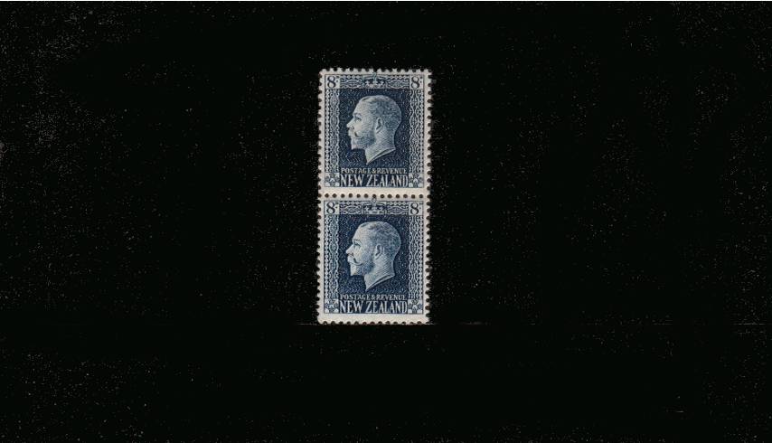 8d Indigo-Blue - George 5th Head - ''TWO PERF'' vertical pairs<br/>
A superb unmounted mint pair.


<br/><b>QSQ</b>