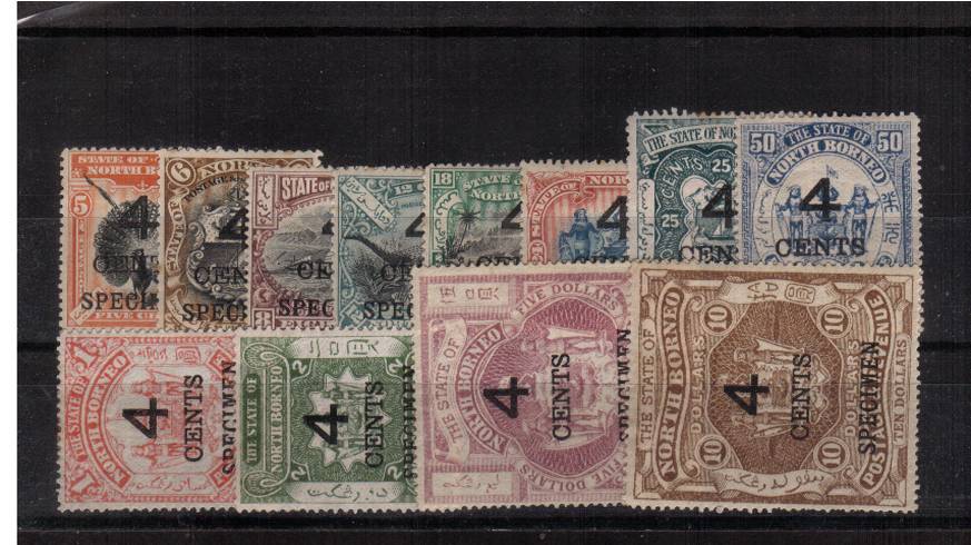 A good lightly mounted mint set of twelve overprinted ''SPECIMEN''. 
<br/><b>QTQ</b>