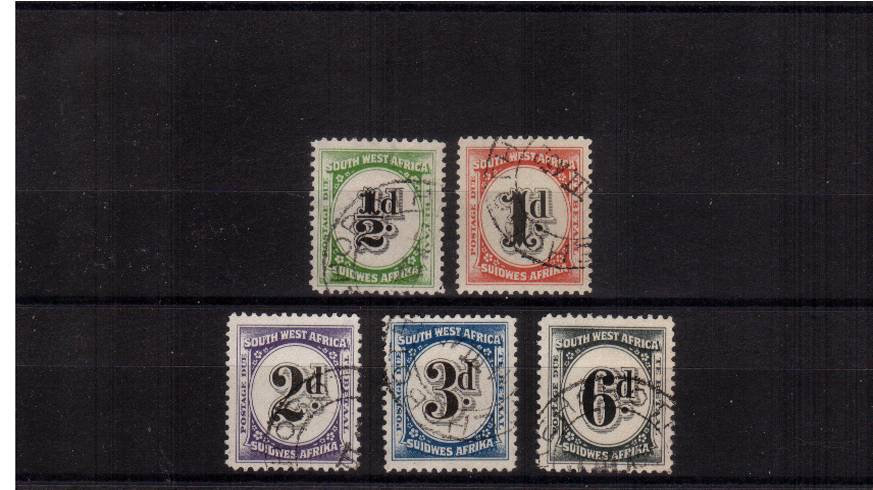 The billingually inscribed Postage Due set of five superb fine used<br/><b>QTQ</b>