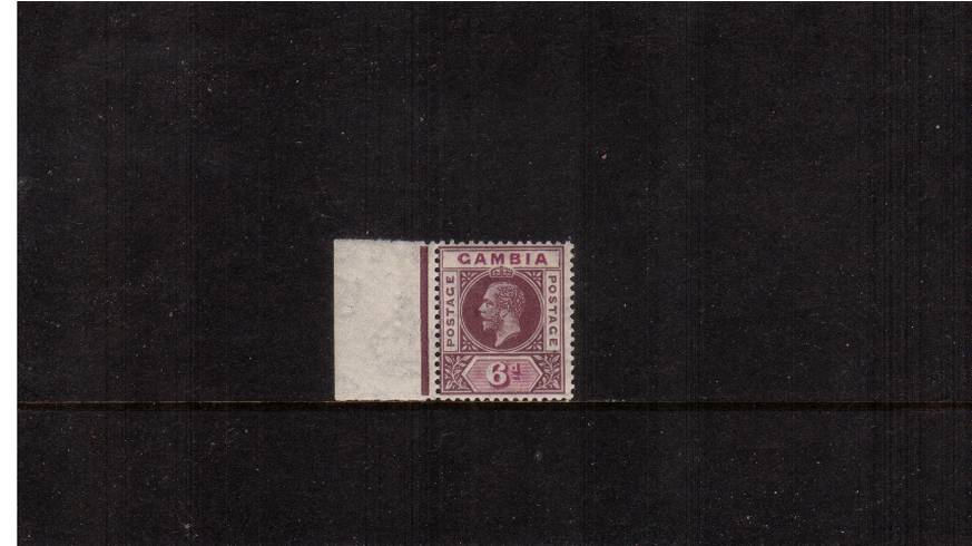 6d Dull and Bright Purple<br/>
A superb unmounted mint with the benefit of being left side marginal  clearly showing the watermark error ''WATERMARK REVERSED''. Difficult to duplicate!
<br/><b>QTQ</b>