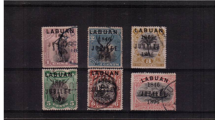 the 1846 JUBILEE 1896 overprint set of six superb fine used with genuine cancels NOT CTO.
<br/><b>QTQ</b>