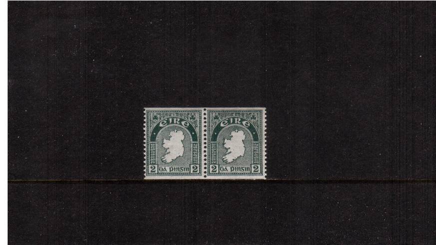 
2d Grey-Green - Coil single - Imperf x Perf 14<br/>
A superb unmounted mint horizintal pair.
<br/><b>QUQ-X</b>