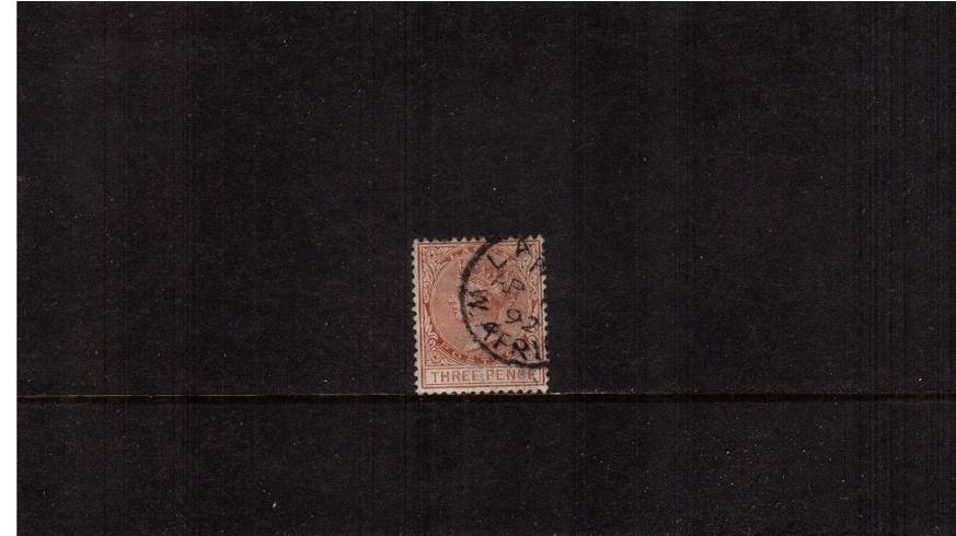 3d Chestnut - Perforation 14<br/>
A fine used single cancelled with a CDS. SG Cat 8.50