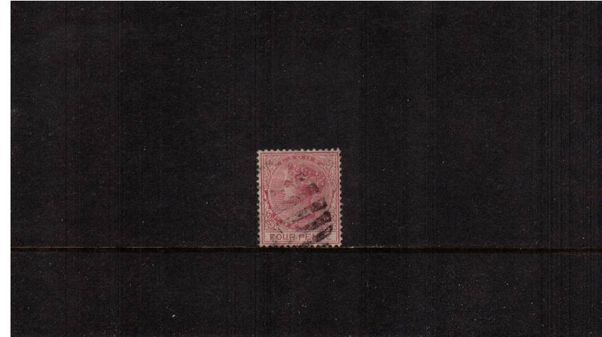 4d Carmine - Perforation 14<br/>
A fine used single. SG Cat 12