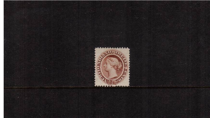 12c Red-Brown - Thin Yellowish Paper<br/>
A lovely fine and fresh stamp with excellent colour and centering. SG Cat 650
<br/><b>QYQ</b>