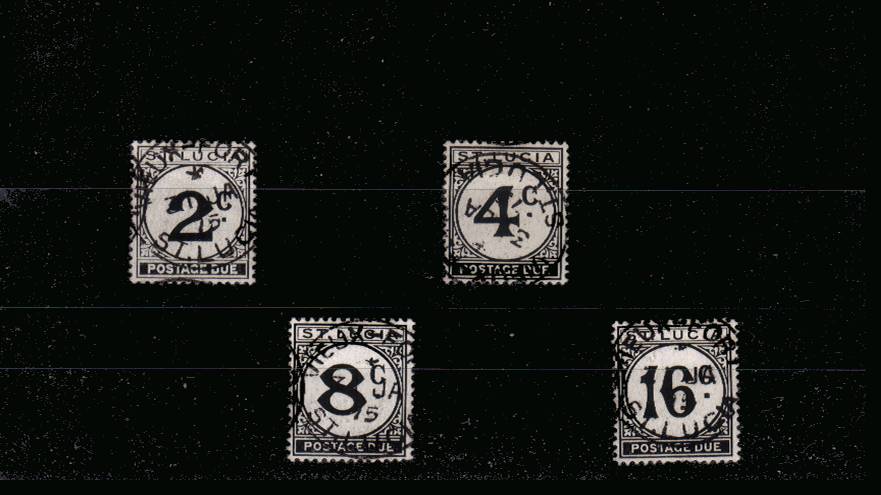 The complete CHALK-SURFACED PAPER set of four superb fine used each cancelled with a crisp St Lucia CDS cancel dated 31 JA 75. Obviously cancelled by favour. SG Cat 120
<br/><b>UAU</b>