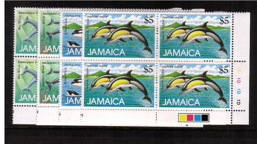 Dolphins and Whales, Marine Mammals<br/>The set of four superb unmounted mint cylinder blocks of four
