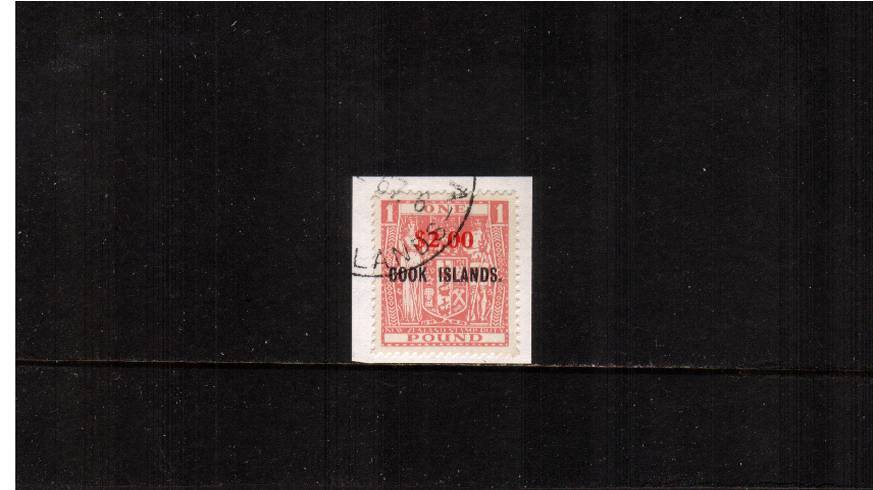 The $2 on 1 Pink<br/>
A stunning superb fine used single tied to a small piece with a dated CDS for ''67''. SG Cat 85
<br/><b>UBU</b>