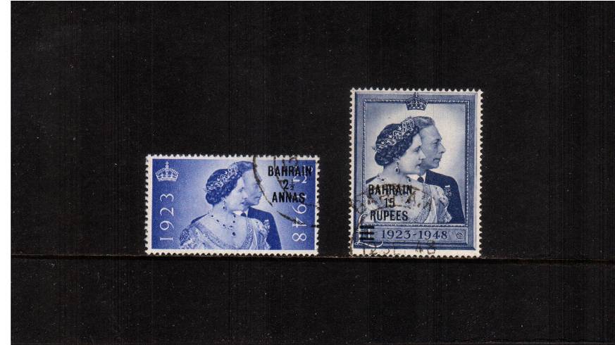 the 1948 Royal Silver Wedding set of two superb fine used.
<br/><b>SEARCH CODE: 1948RSW</b><br/><b>UBU</b>